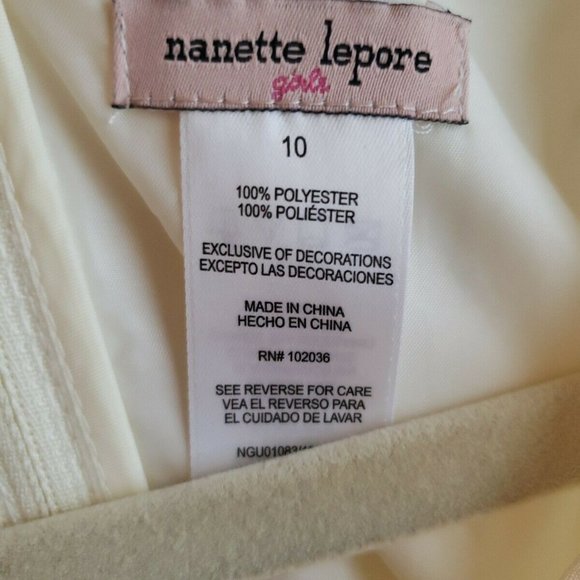 NANETTE LEPORE 10 - OFF WHITE PINK GRAY ROSETTES - Picture 6 of 6